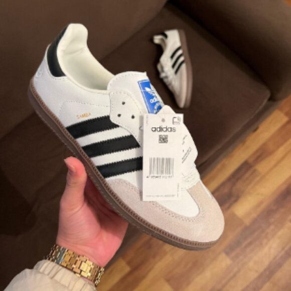 MUST TRY!!! adidas Women's Samba OG Shoes, White/Black/White - Picture 8 of 9